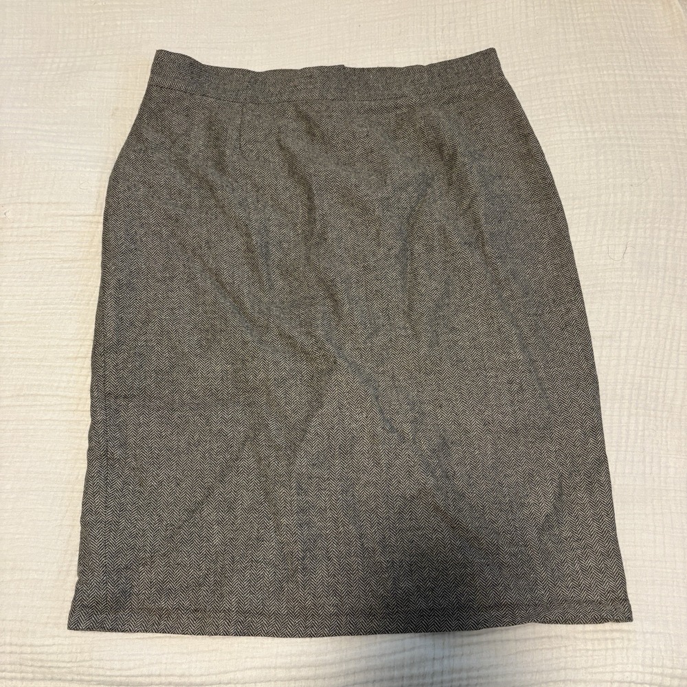 Kate Hill Vintage Wool Blend Midi Skirt Womens 14 Brown Preppy Old Money Lined